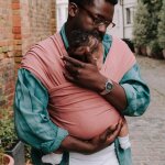 Echarpe de portage boba wrap dusty pink rose