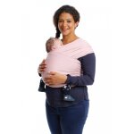 charpe de portage en coton biologique tricot slen rose clair