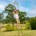 �chelle corde 5 barreaux pour portique bois h190 - 250cm marron - noir - moutarde