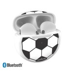 �couteurs sans fil bluetooth football avec �tui de chargement et de rangement multicolore