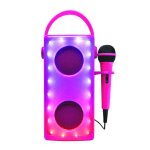 Enceinte bluetooth lumineuse rose avec micro multicolore