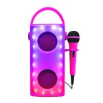 Enceinte bluetooth lumineuse rose avec micro multicolore Enceinte bluetooth lumineuse rose avec micro multicolore