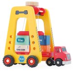 Enjambeur de docker et semi remorque jaune