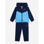 Ensemble 2 pi�ces gilet � capuche et bas bleu fonc� / ciel