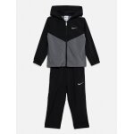 Ensemble 2 pi�ces gilet � capuche et bas noir / gris fonc�