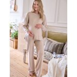 Ensemble 2 pices homewear de grossesse beige poudr