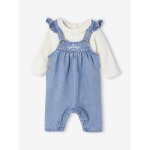 Ensemble 2 pices naissance salopette en denim + body stone