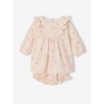 Ensemble 2 pi�ces robe et bloomer cerises �cru