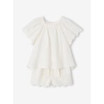Ensemble 2 pi�ces short fille ella happy time blanc