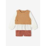Ensemble 3 pices bb pull 2 en 1 + short + foulard terracotta