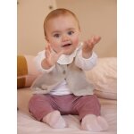 Ensemble 3 pices naissance blouse + pantalon + gilet lilas
