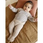 Ensemble 3 pices naissance en tricot pull + pantalon + chaussettes beige chin