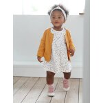 Ensemble 3 pices : robe + cardigan + bandeau bb fille ivoire imprim