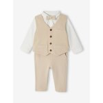 Ensemble 4 pi�ces b�b� gar�on c�r�monie beige
