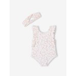 Ensemble de bain b�b� maillot et bandeau �cru