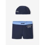 Ensemble de bain boxer + bonnet garon encre