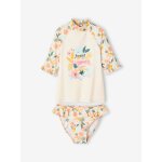 Ensemble de bain fille t - shirt anti - uv + culotte rose ple