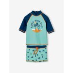 Ensemble de bain garçon t - shirt anti - uv + short bleu turquoise / pétrole Ensemble de bain garçon t - shirt anti - uv + short bleu turquoise / pétrole