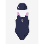 Ensemble de bain maillot 1 pièce + bonnet fille indigo Ensemble de bain maillot 1 pièce + bonnet fille indigo
