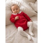 Ensemble barboteuse et collants b�b� fille rouge