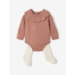Ensemble barboteuse et collants naissance blush