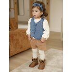 Ensemble bébé 4 pièces t - shirt + gilet + short + bandeau caramel Ensemble bébé 4 pièces t - shirt + gilet + short + bandeau caramel