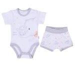 Ensemble bébé body et shorty en coton bio Éléphant blanc Ensemble bébé body et shorty en coton bio Éléphant blanc