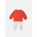 Ensemble bébé brassière + pantalon coquelicot / écru Ensemble bébé brassière + pantalon coquelicot / écru