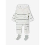 Ensemble b�b� combinaison + chaussettes coffret cadeau naissance vert sauge