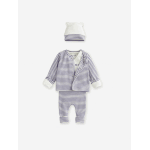 Ensemble b�b� �volutif mixte body + legging + cardigan + bonnet bleu