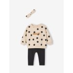 Ensemble b�b� fille 3 pi�ces sweat + legging + bandeau personnalisable anthracite
