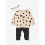 Ensemble b�b� fille 3 pi�ces sweat + legging + bandeau personnalisable anthracite