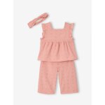Ensemble b�b� fille broderie anglaise rose