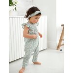 Ensemble b�b� fille combinaison + bandeau imprim�s vert c�ladon imprim�