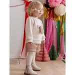 Ensemble bébé fille noël sweat short à sequins or Ensemble bébé fille noël sweat short à sequins or
