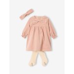 Ensemble bébé fille robe bandeau collants coffret cadeau noël rose poudré Ensemble bébé fille robe bandeau collants coffret cadeau noël rose poudré