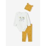 Ensemble b�b� gar�on body + pantalon + bonnet disney tic & tac blanc / moutarde