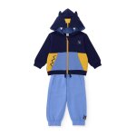 Ensemble b�b� gar�on en molleton avec sweat � capuche oreilles et pantalon bleu