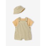 Ensemble b�b� gar�on salopette et bob cappuccino