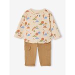 Ensemble b�b� gar�on t - shirt pantalon beige imprim�