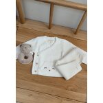 Ensemble b�b� gilet et pantalon en tricot colette ecru