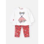 Ensemble bb en maille avec fleurs rose