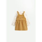 Ensemble bébé robe en velours côtelé et t - shirt swan ocre Ensemble bébé robe en velours côtelé et t - shirt swan ocre