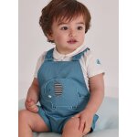 Ensemble b�b� salopette et t - shirt coton bleu