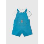 Ensemble b�b� salopette et t - shirt coton bleu