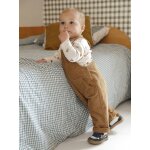 Ensemble bb salopette en velours + t - shirt caramel