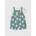 Ensemble b�b� t - shirt et salopette en coton imprim� multicolore