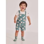 Ensemble b�b� t - shirt et salopette en coton imprim� multicolore