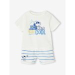 Ensemble b�b� t - shirt et short snoopy ray� bleu