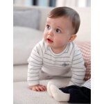 Ensemble b�b� sweat et pantalon beige clair raye